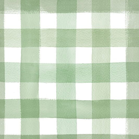Akvarelklassiker Gingham Green Wallpaper⁠