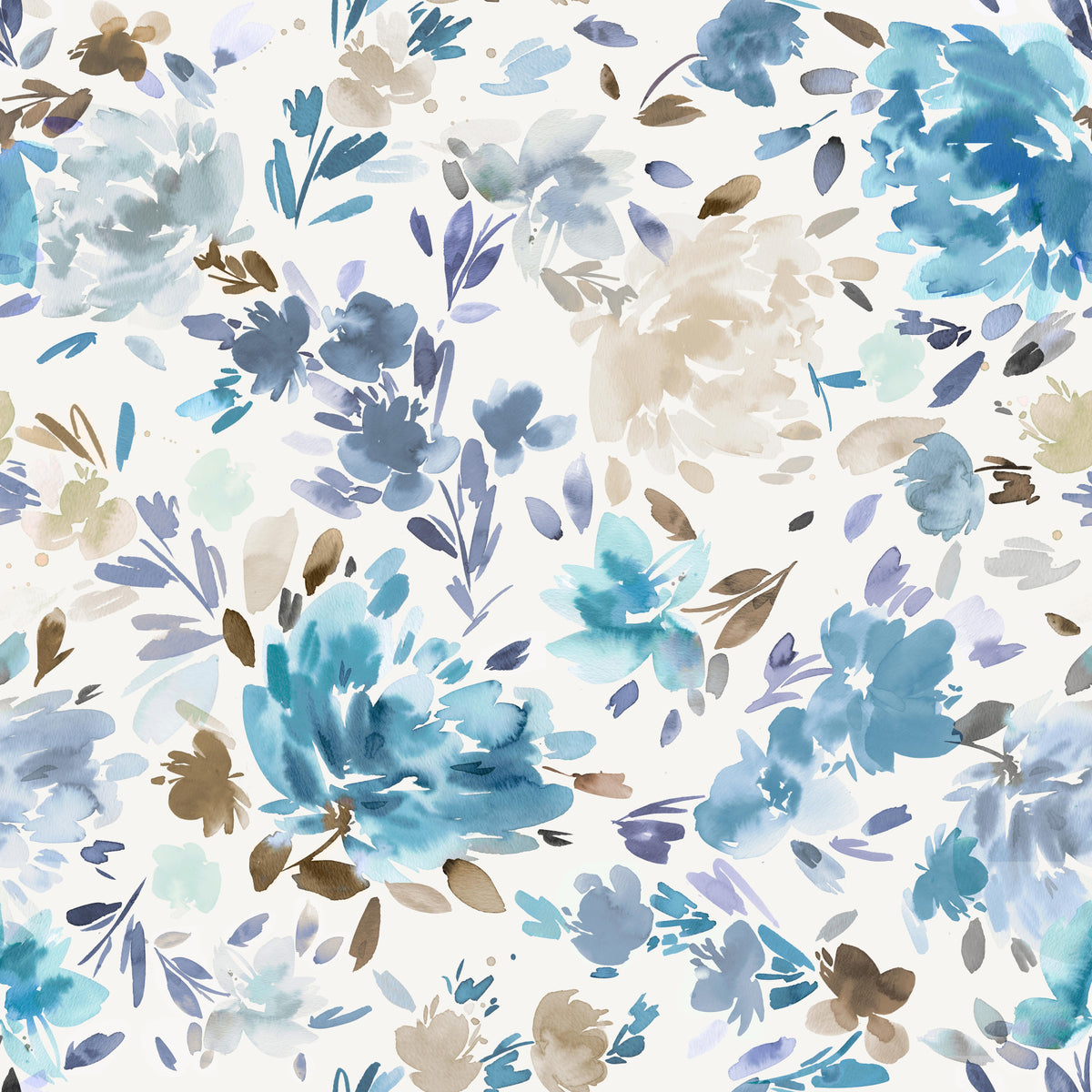 Aquarelle roses chics de peint bleu⁠