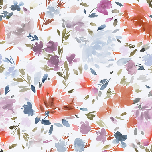 Aquarell edele Rosen rot blau Tapete⁠