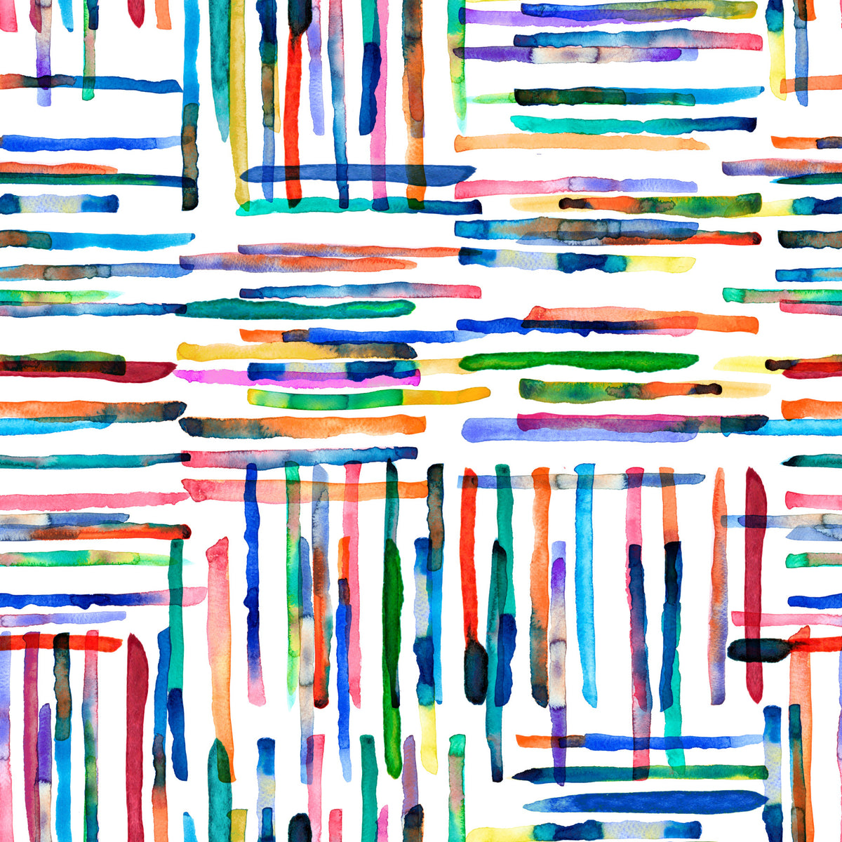 Aquarement rayures carreau papier peint bleu⁠ in your room — zoomed