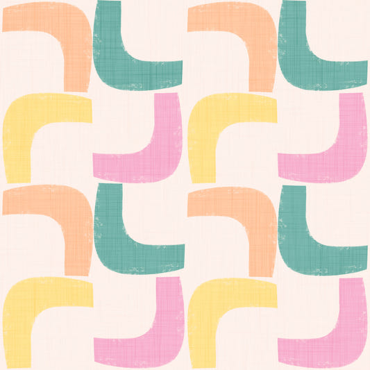 Pastell Retro Boomerang - Mitte des Jahrhunderts moderne Tapete⁠