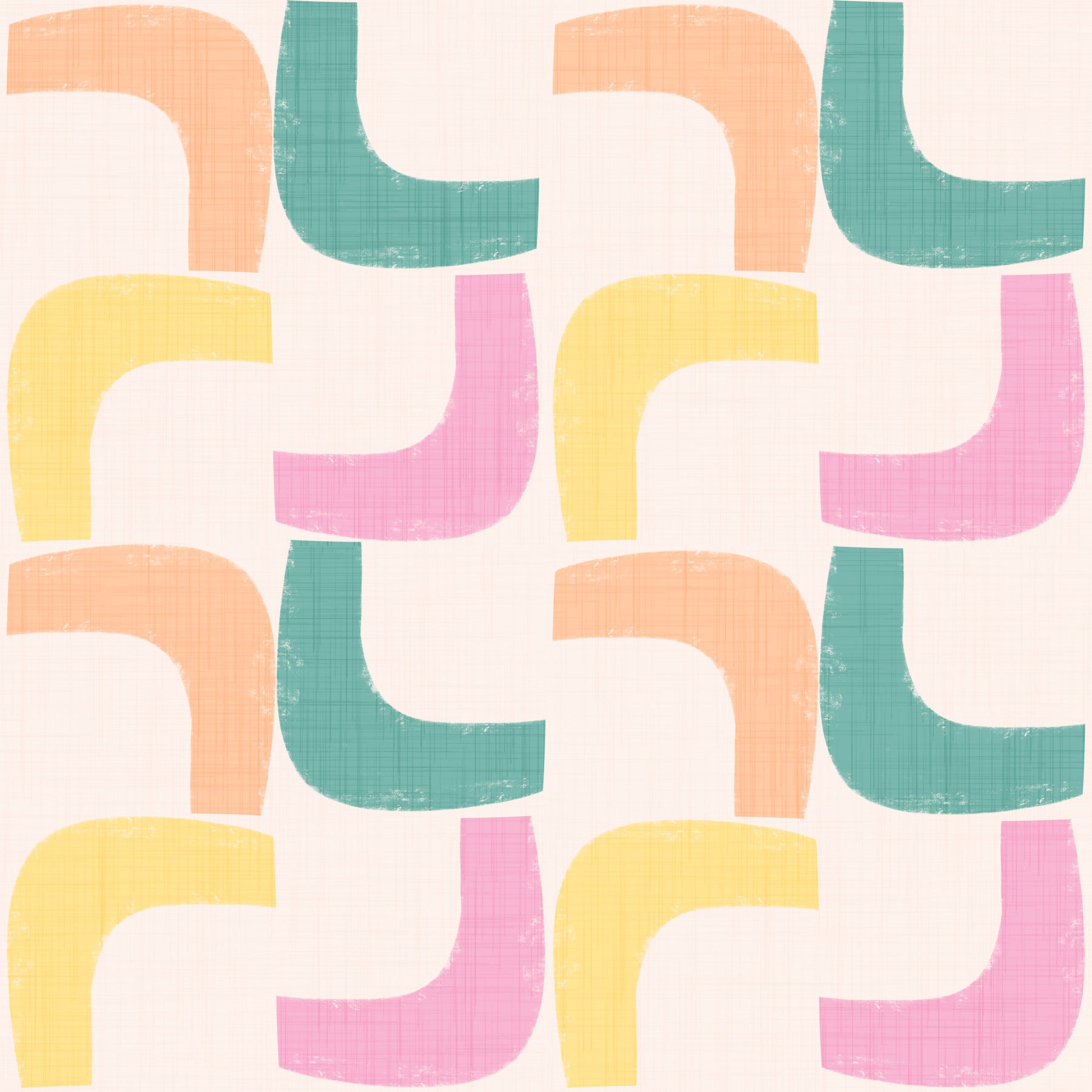 Pastel Retro Boomerang - Mid Century Modern Wallpaper⁠