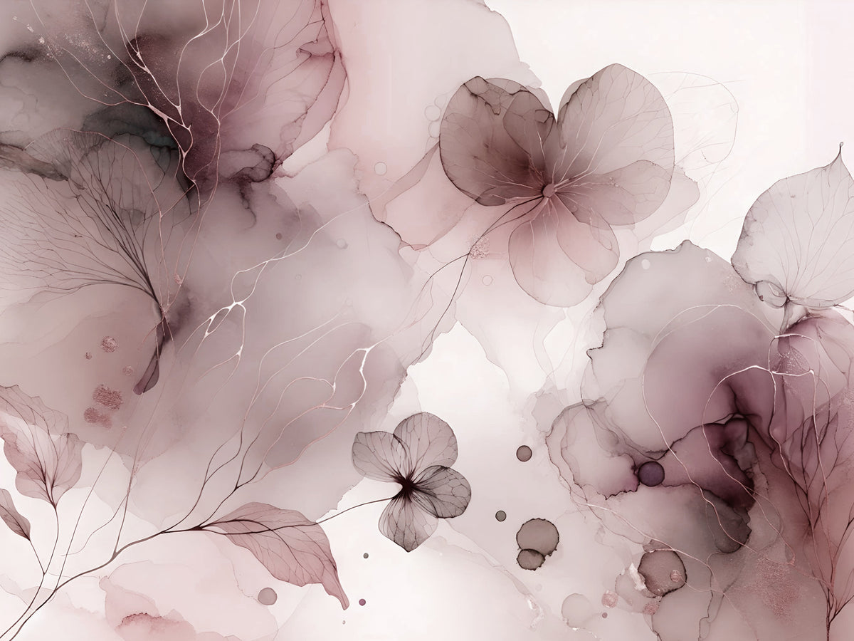 Blush Botanical Whispers Wall Mural in your room — zoomed