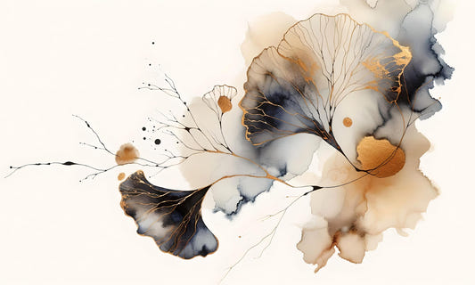 Golden Ginkgo Luxe Mur Mural