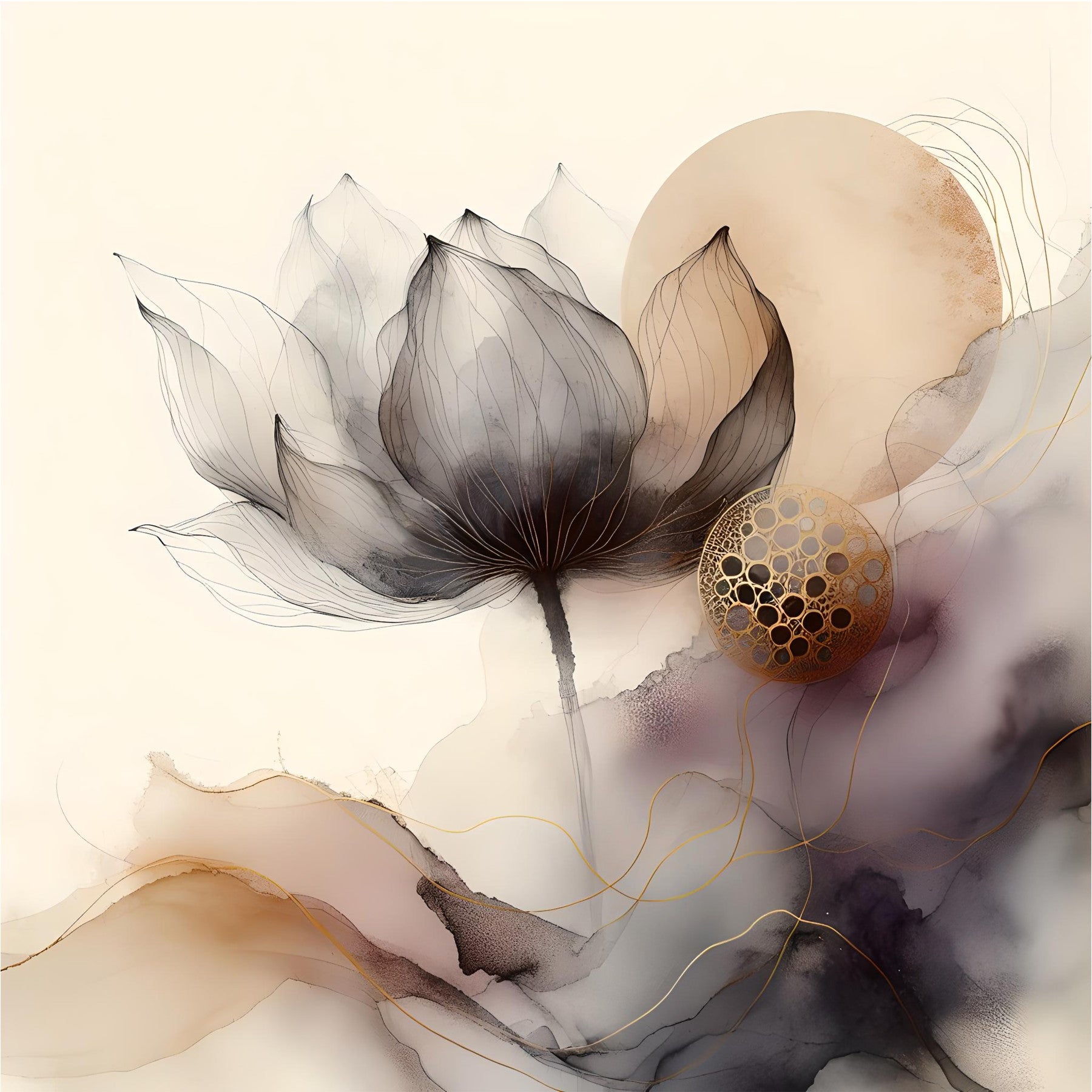 Ink Wash Floral Haze Wall Mural