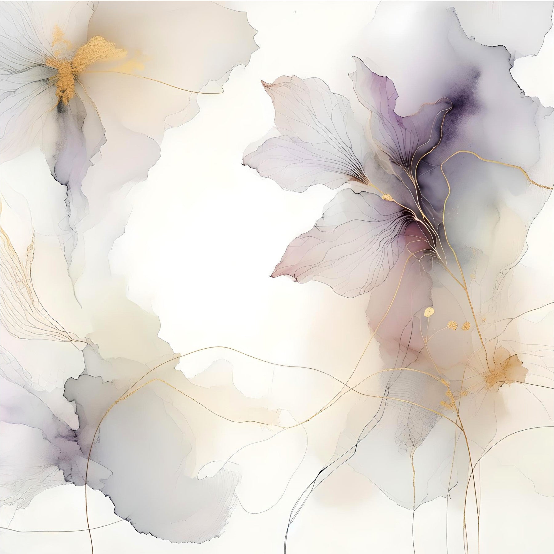 Lila Blossom Farben Wandmalerei in your room — zoomed