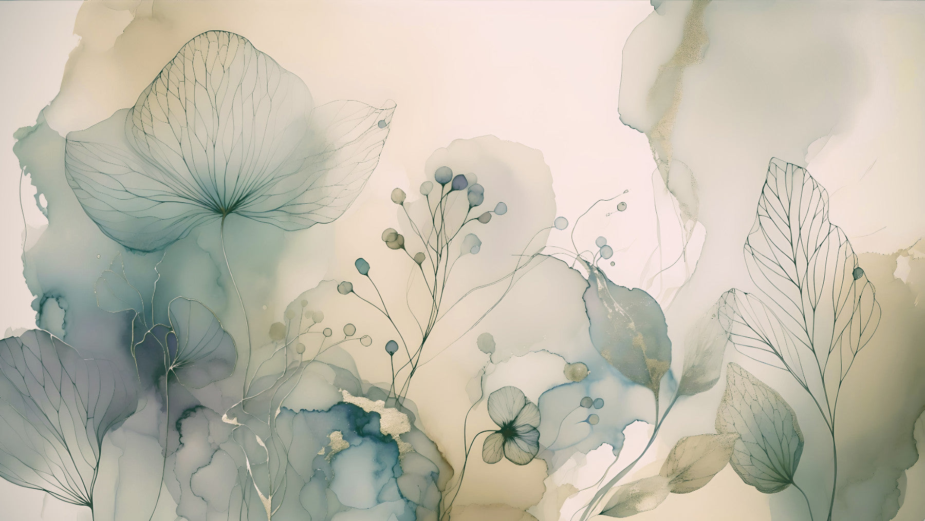 Bløde blomsterdrømmecape vægmaleri