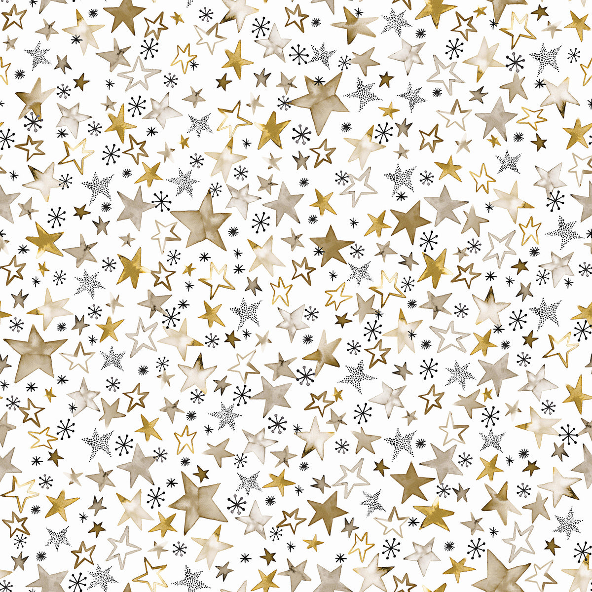 Winter Stars Gold Kids Wallpaper⁠ in your room