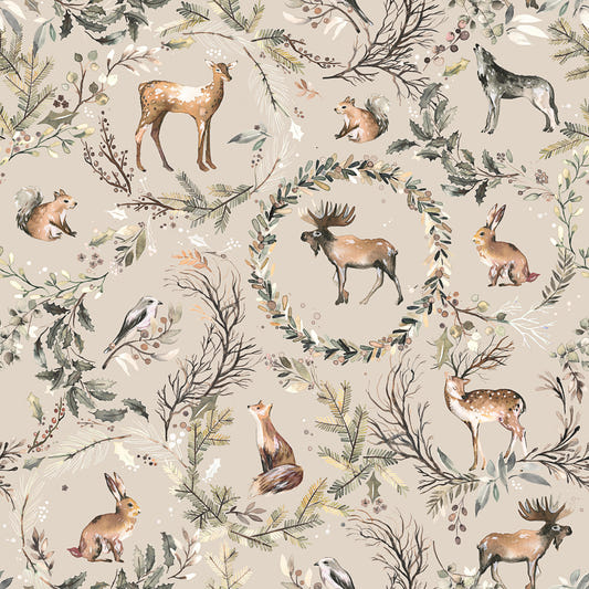 Woodland Animals Deer Fox Squirrels tapet⁠