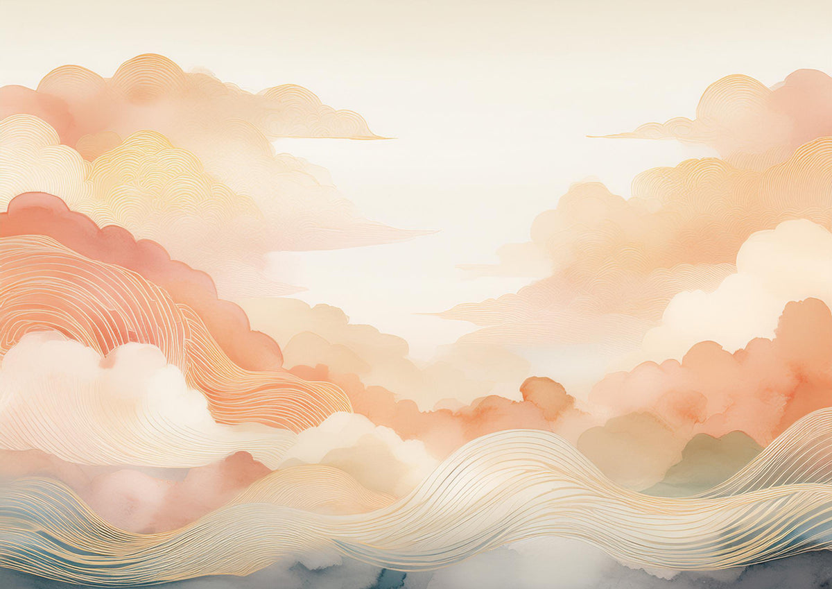Coral Cloud Art Wall Mural in your room