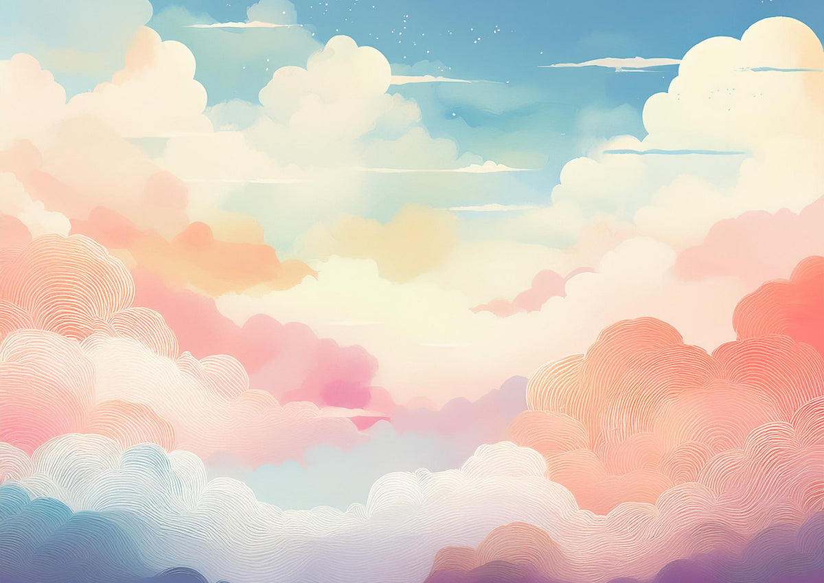 綿菓子雲の壁の壁画 in your room — zoomed