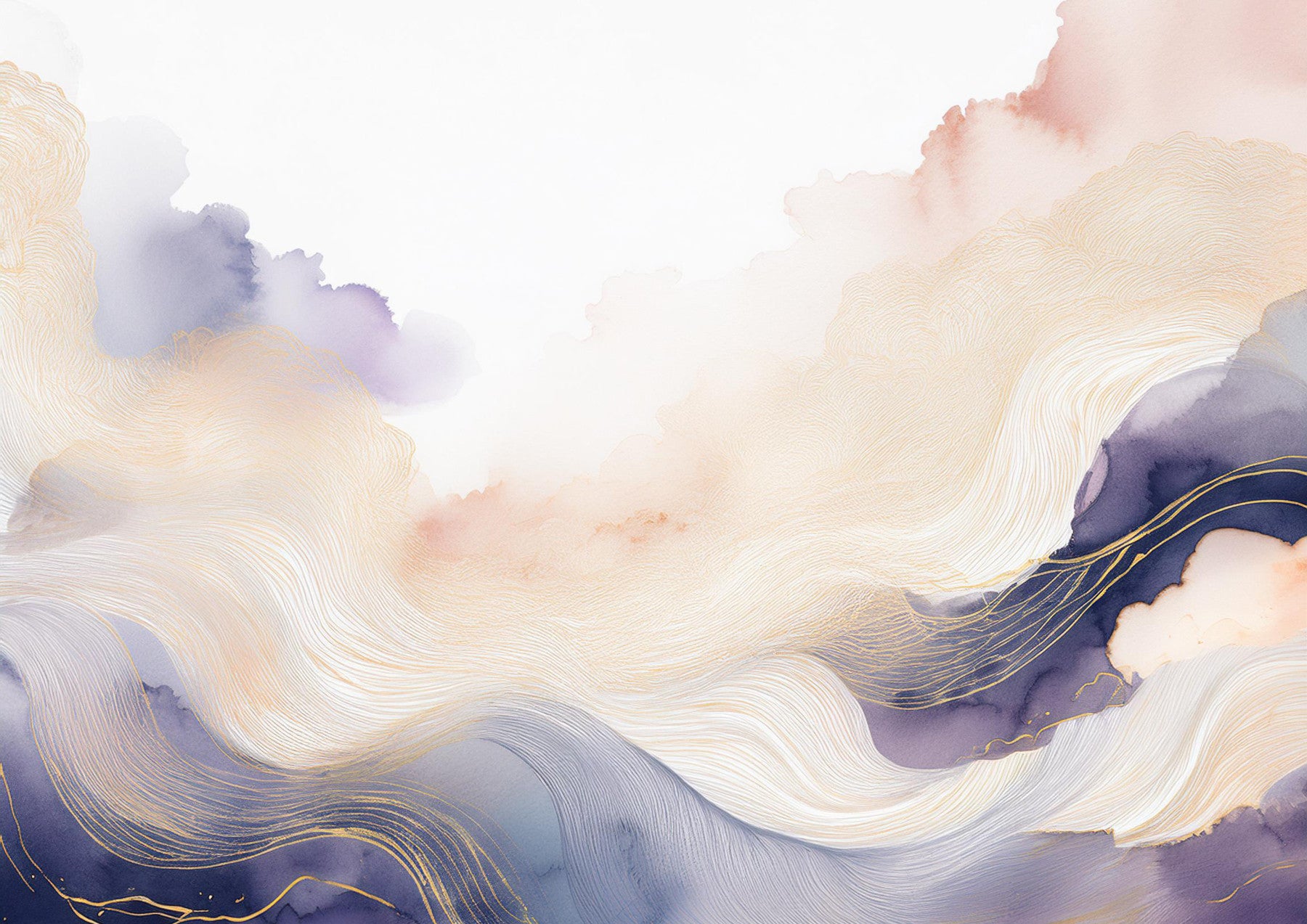 Lavande Cloud Forms mural mural
