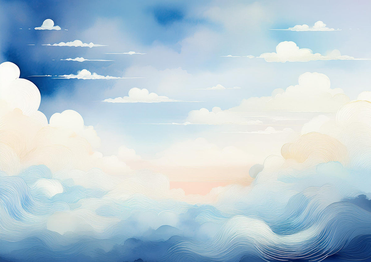 天の青い空の壁の壁画 in your room