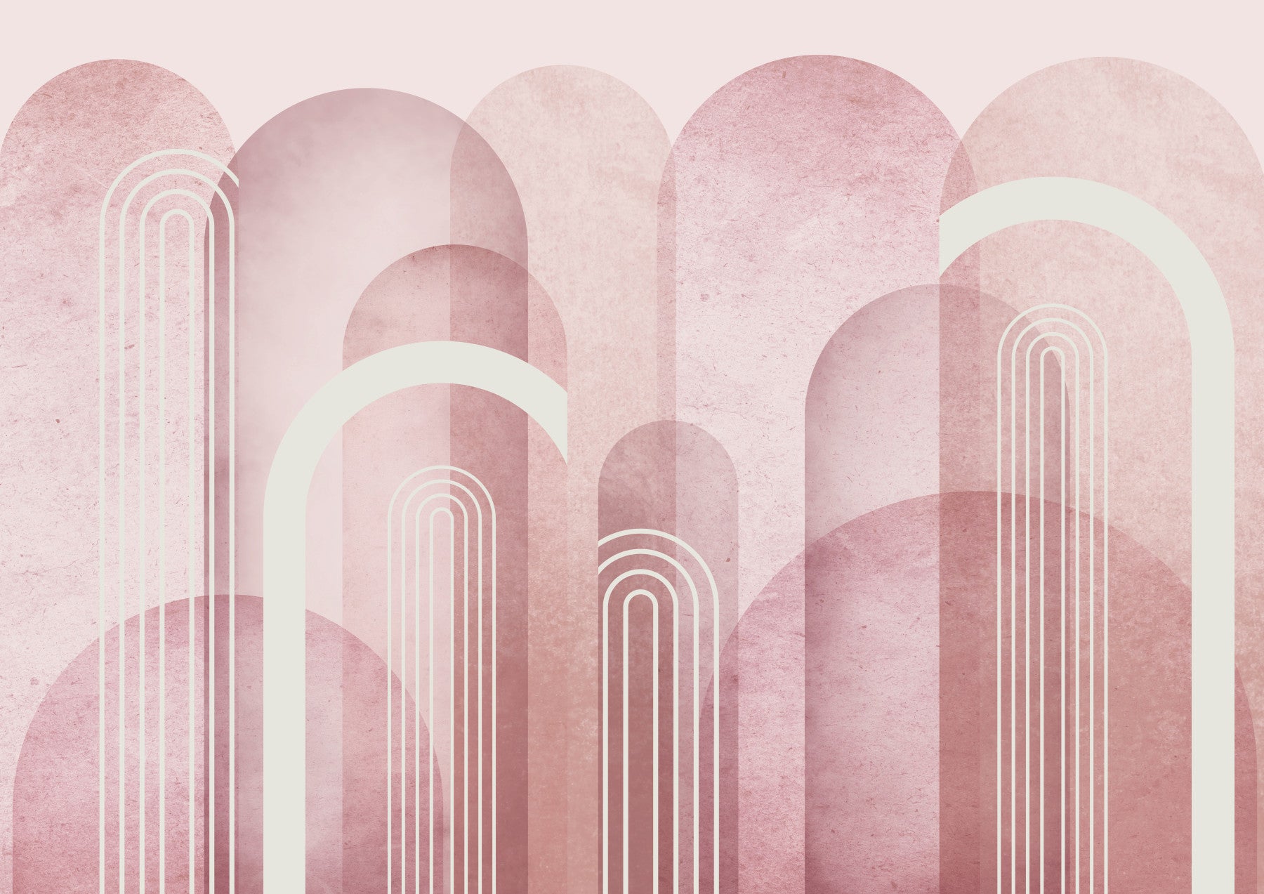 Blush Pink Archways Wall Mural