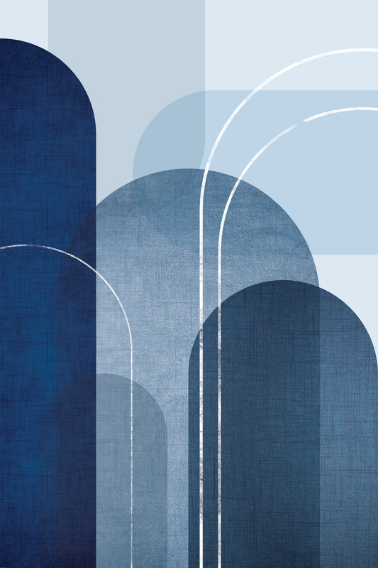 Mid Century Blue Linen 2 Wall Mural