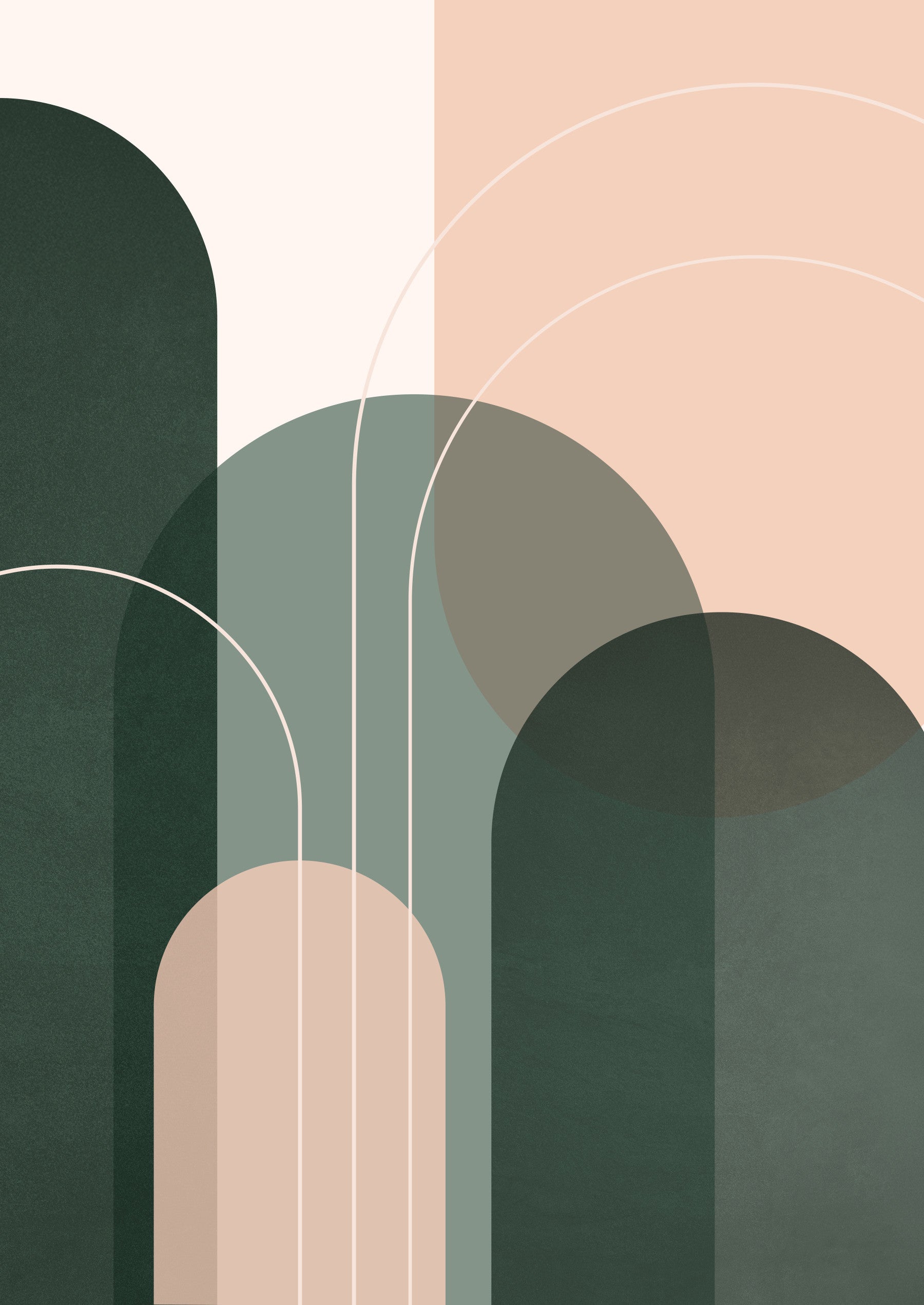 Sage Green Flow 1 Wall Mural