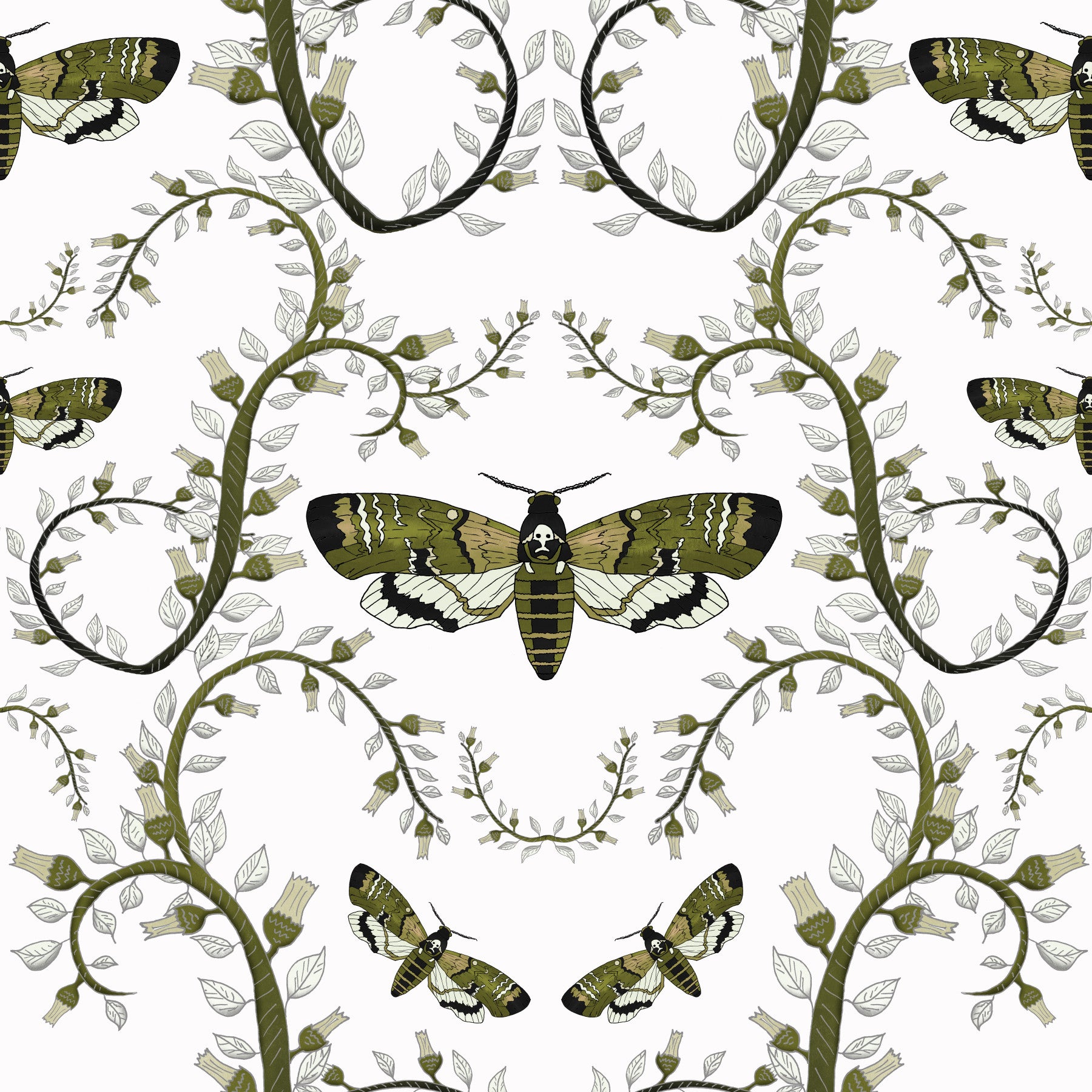 Death's-Head Hawkmoth Garden Wallpaper⁠