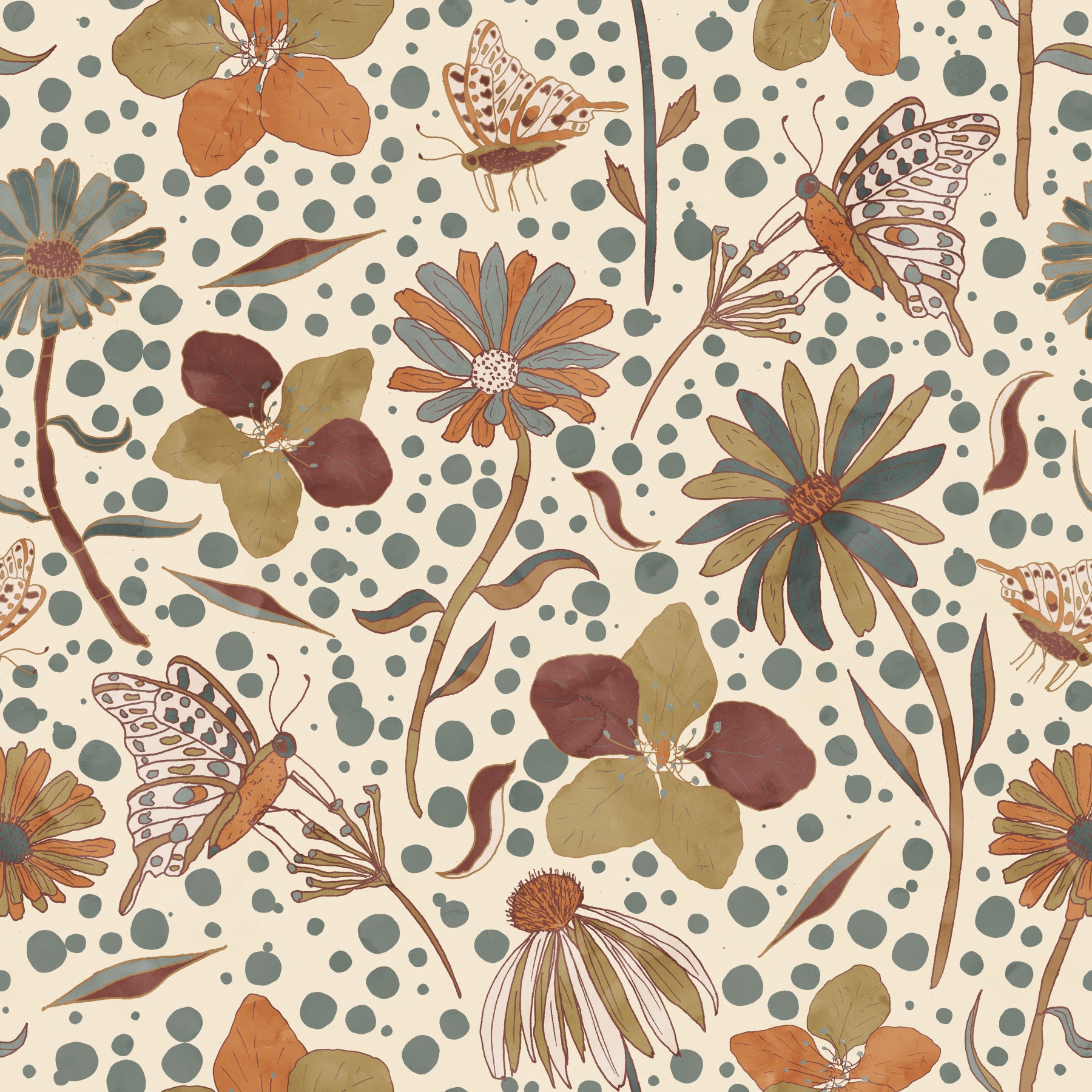Geheimer Schmetterlingsgarten warme Herbst Wallpaper⁠