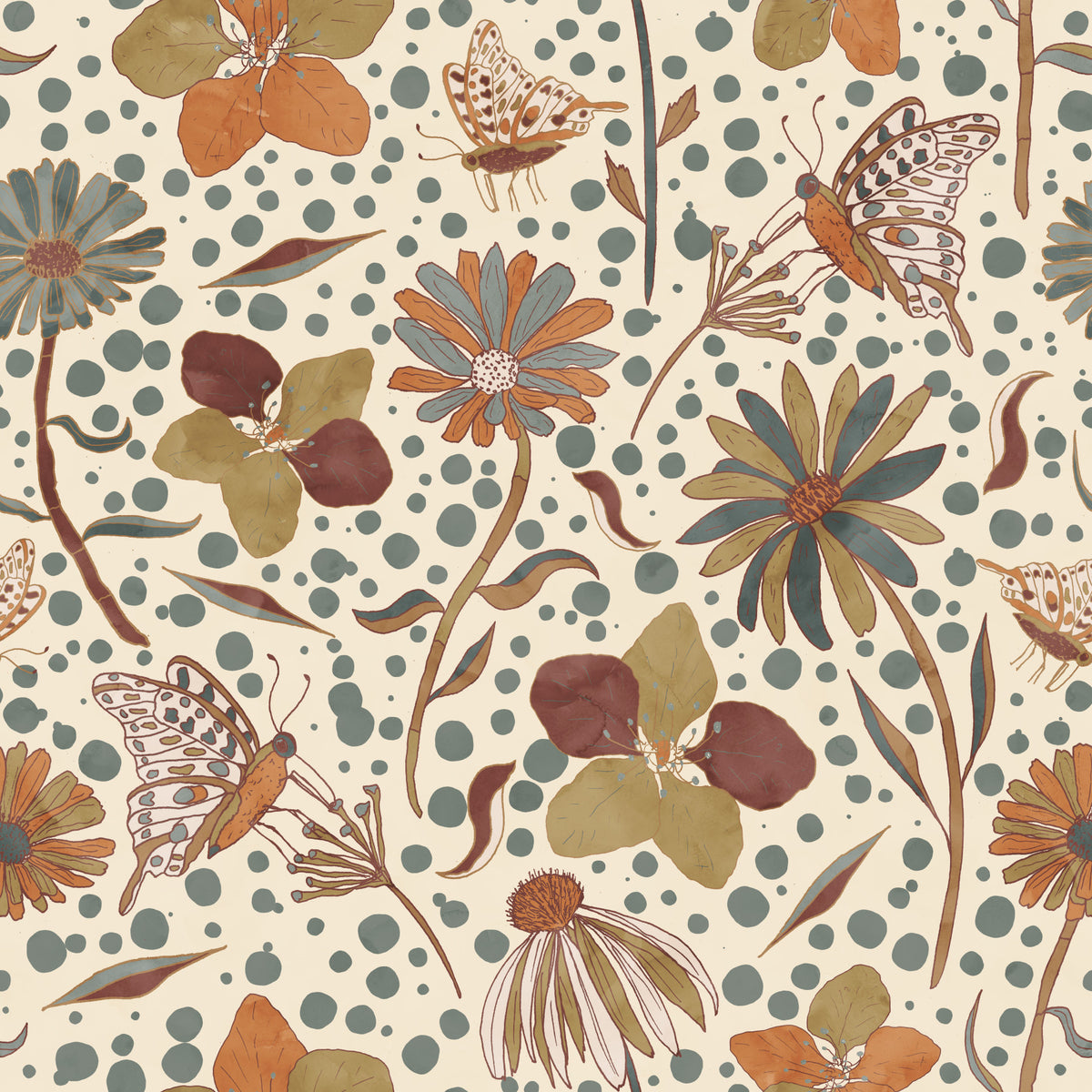 Secret Butterfly Garden ciepła jesienna tapeta⁠ in your room — zoomed