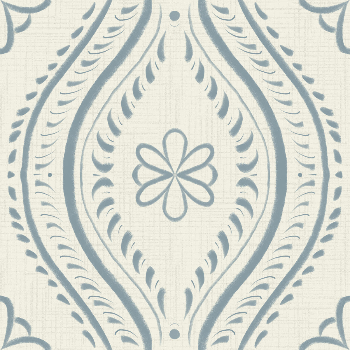 Verblasste Ogee Damask - hell - Arona Wallpaper⁠ in your room — zoomed