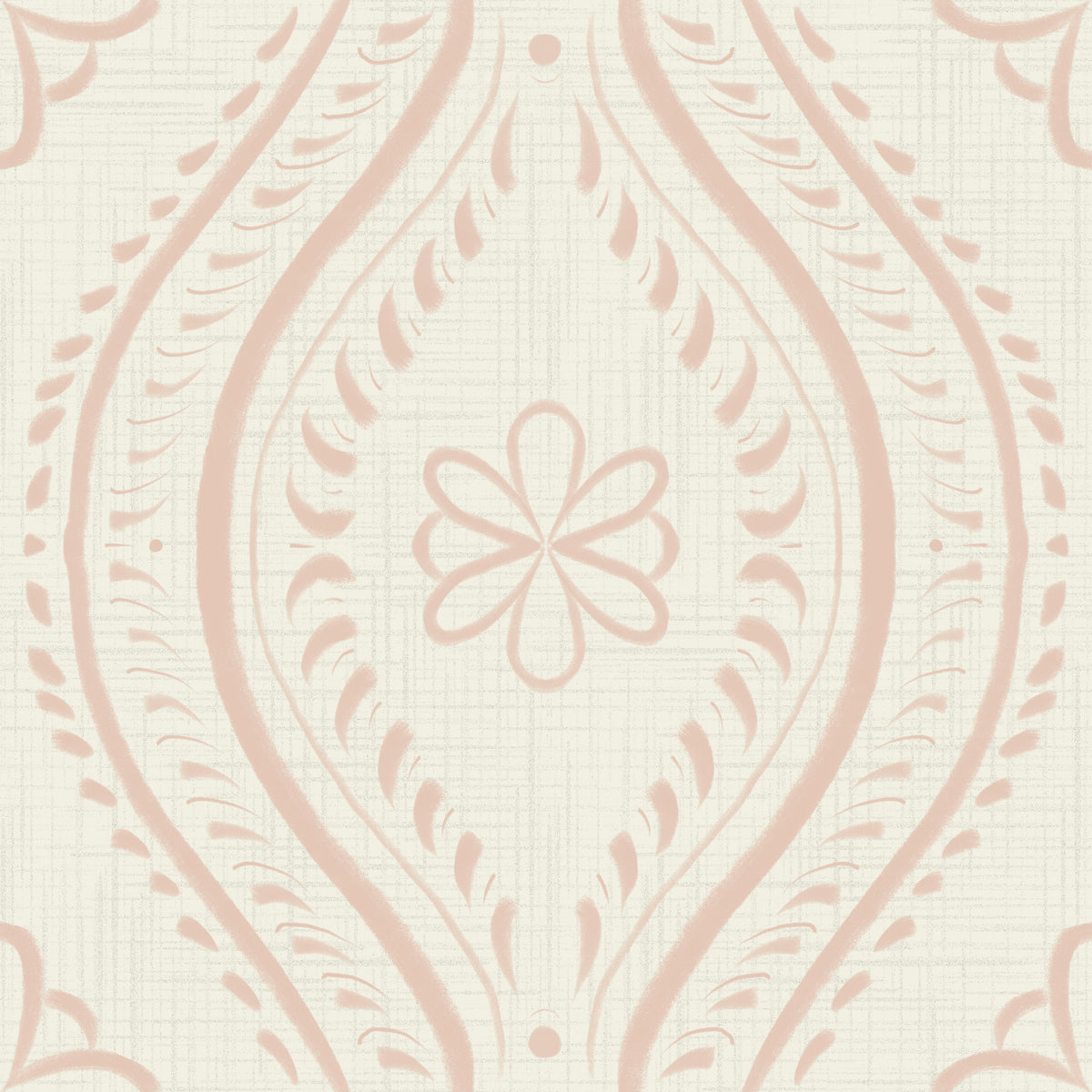 Faded Ogee Damask - Bright - Cream Tan Wallpaper⁠ in your room