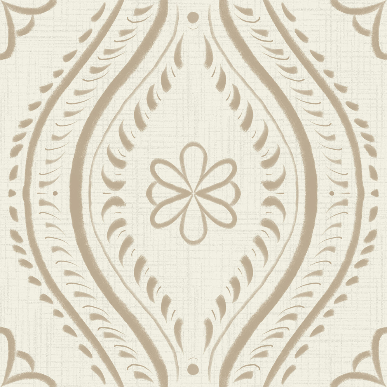 Verblasst Ogee Damask - hell - Safari Wallpaper⁠
