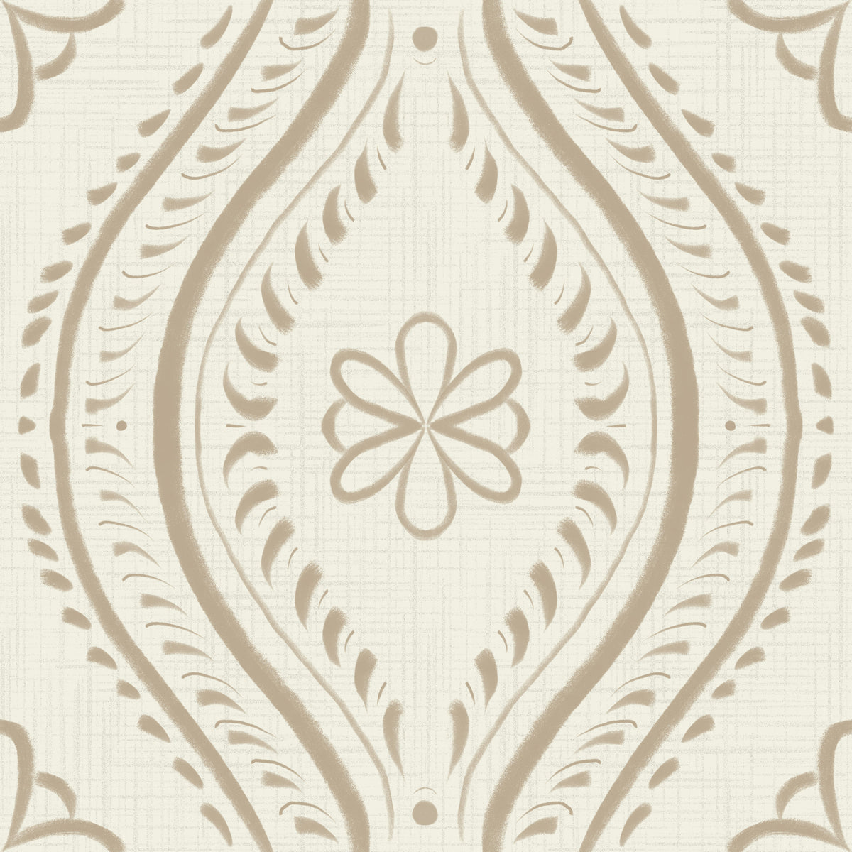 Verblasst Ogee Damask - hell - Safari Wallpaper⁠ in your room — zoomed