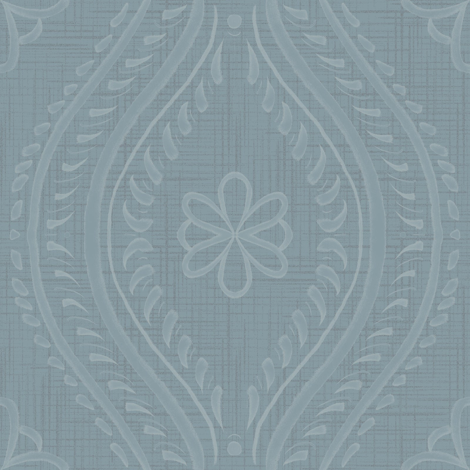 Verblasste Ogee Damask - Arona Wallpaper⁠