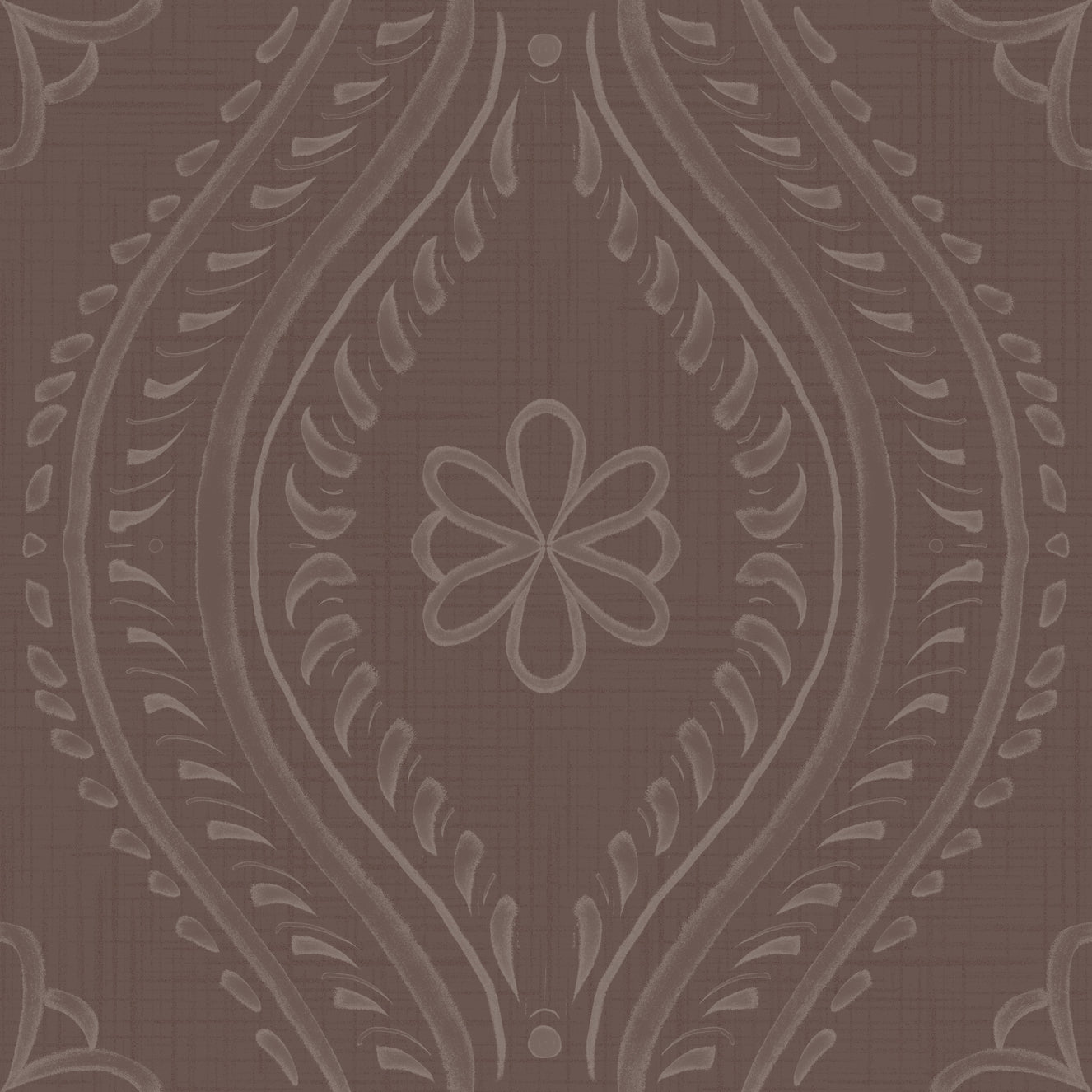 Verblasste Ogee Damast - Kaffeequarz Wallpaper⁠