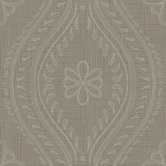Bened Ogee Damask - Laurel Oak Wallpaper⁠