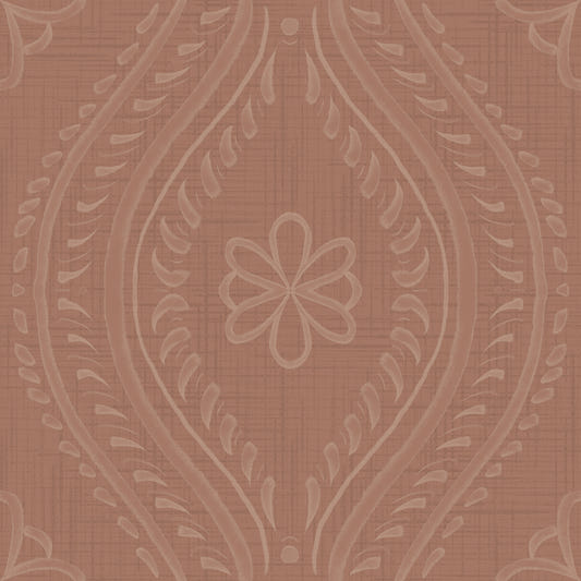 Damask OGEE sbiadito - Wallpaper Mousse Mocha