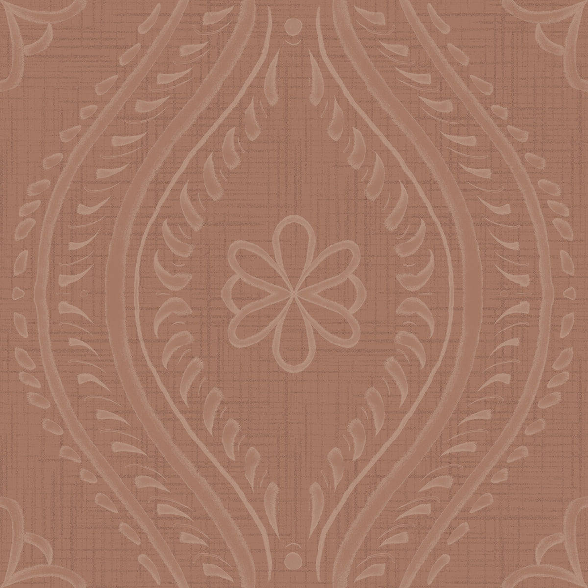 Faded Ogee Damask - MOCHA MOUSE Wallpaper⁠