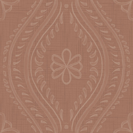 Haalistunut Ogee Damask - Mocha Mousse -taustakuva⁠