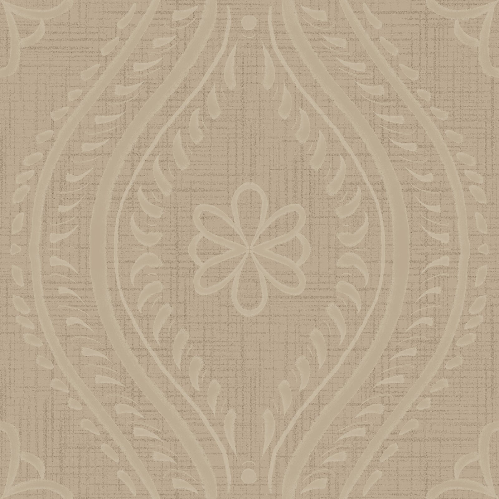 Verblasste Ogee Damask - Safari Wallpaper⁠
