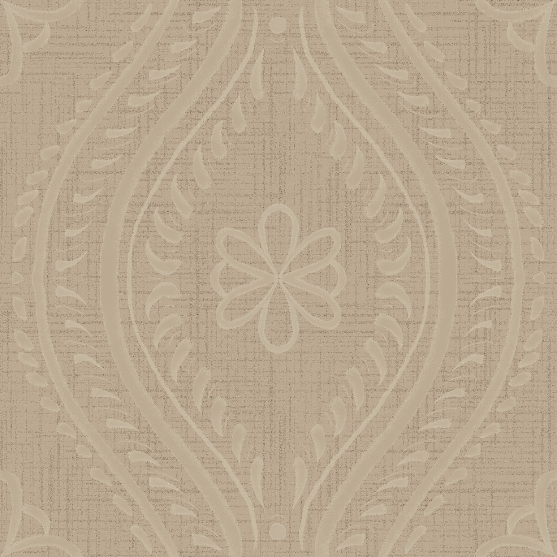 Verblasste Ogee Damask - Safari Wallpaper⁠ in your room — zoomed