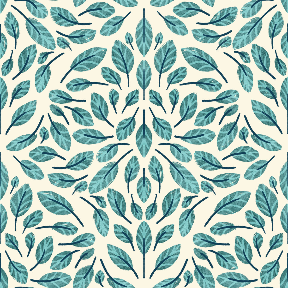 Sfondo di foglie verde acqua serena⁠ in your room — zoomed