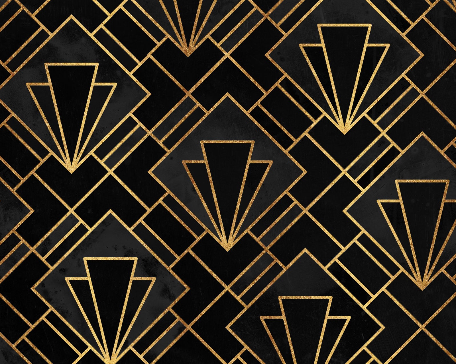 Black Night Art Deco Mosaic Wall Mural