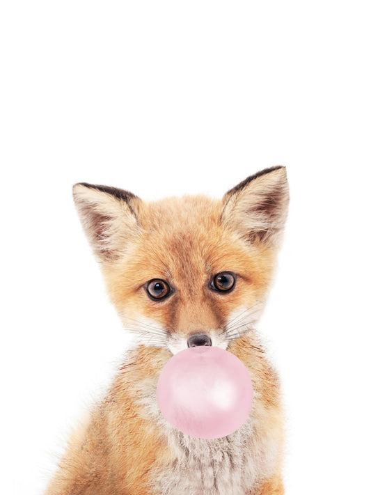 Bubble Gum Fox Wall Wandgemälde