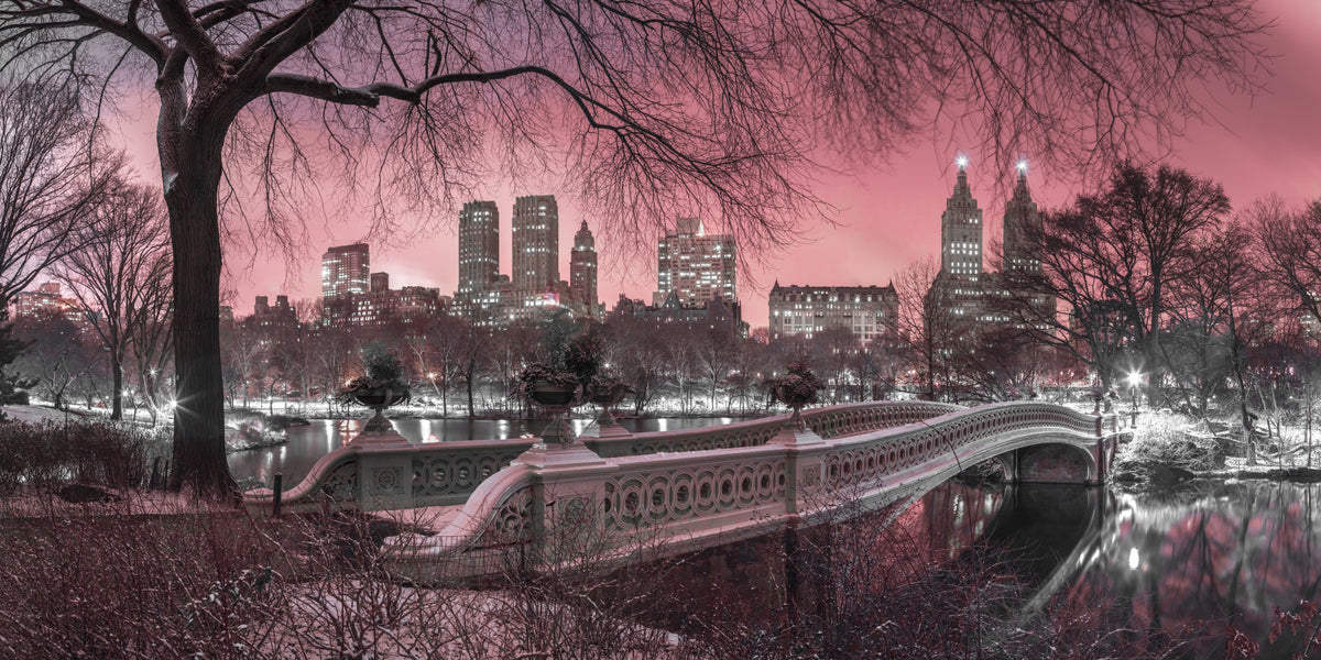 Pink Dusk over Central Park Wall Mural in your room