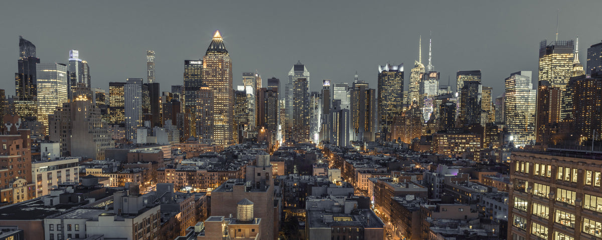 New York City Nightema Wall Seinämaalaus in your room — zoomed