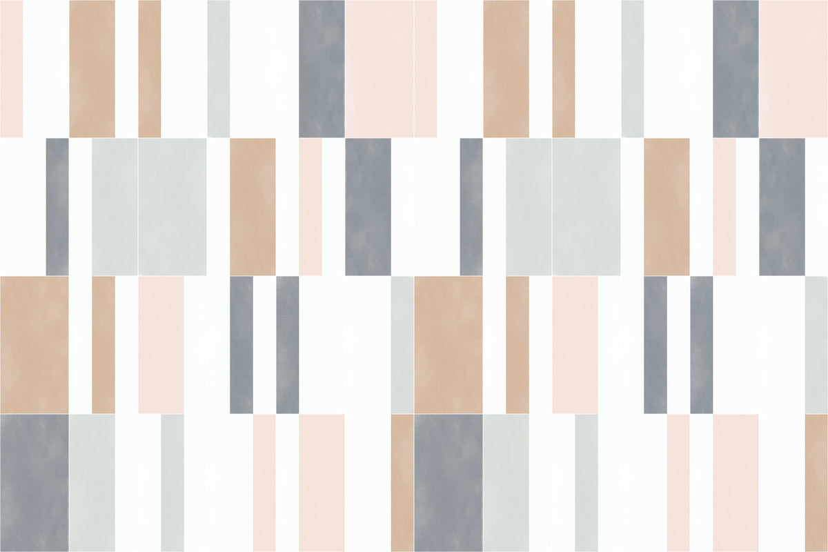 Muted Pastel Tiles One Wall Mural in your room — zoomed