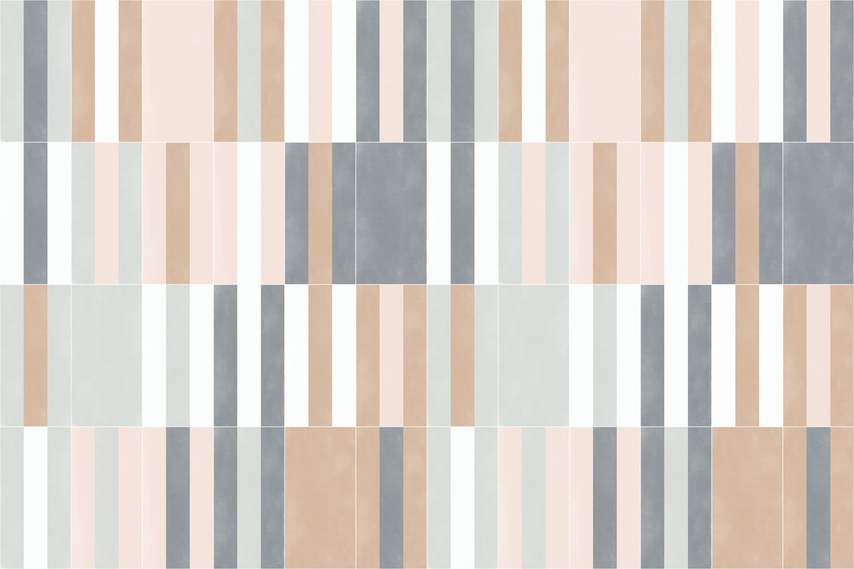 Muted Pastel Tiles Three Wall Mural in your room