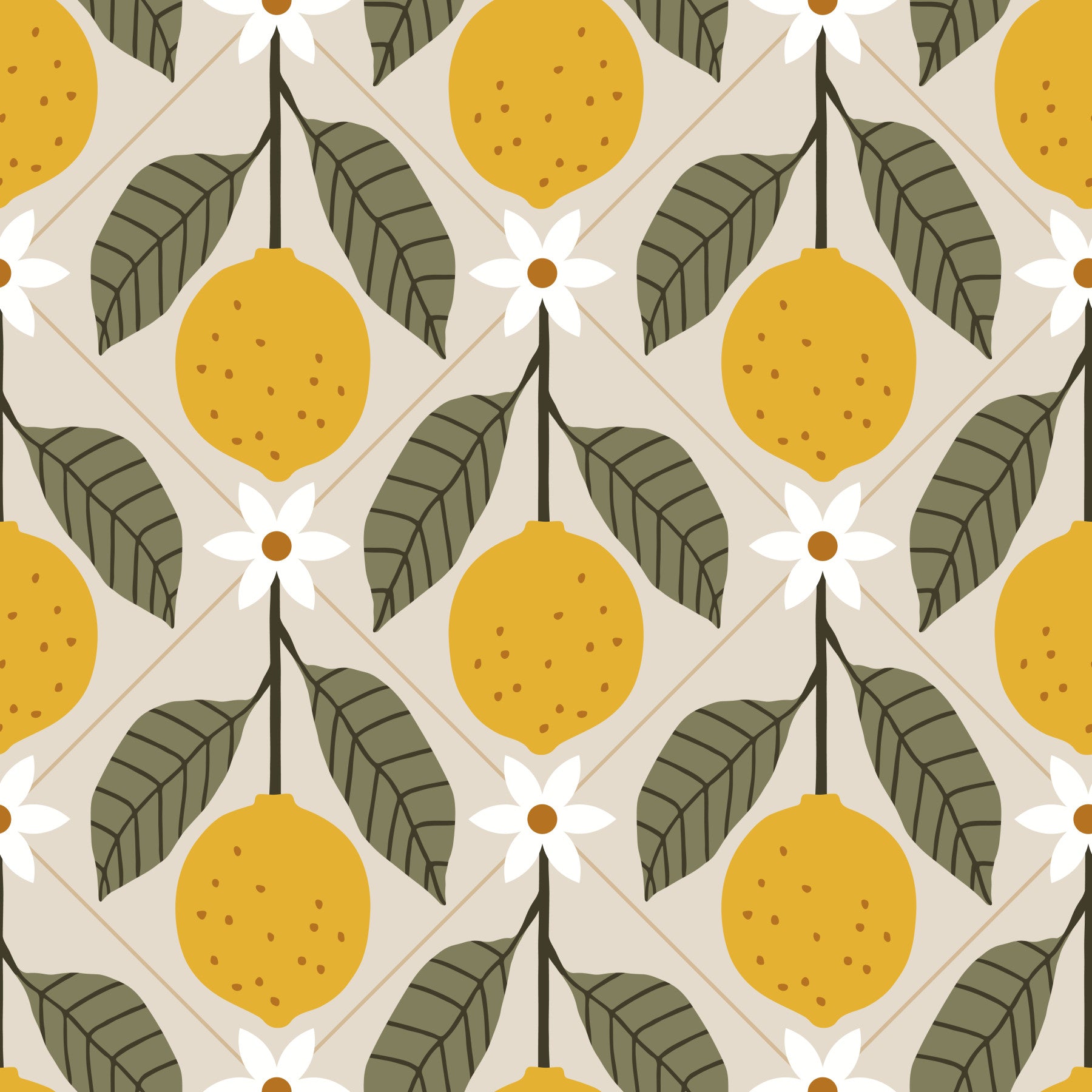 Lemon Grove Faux Tile Wallpaper⁠