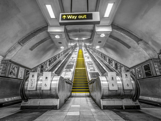Subway Escalator Wall Mural