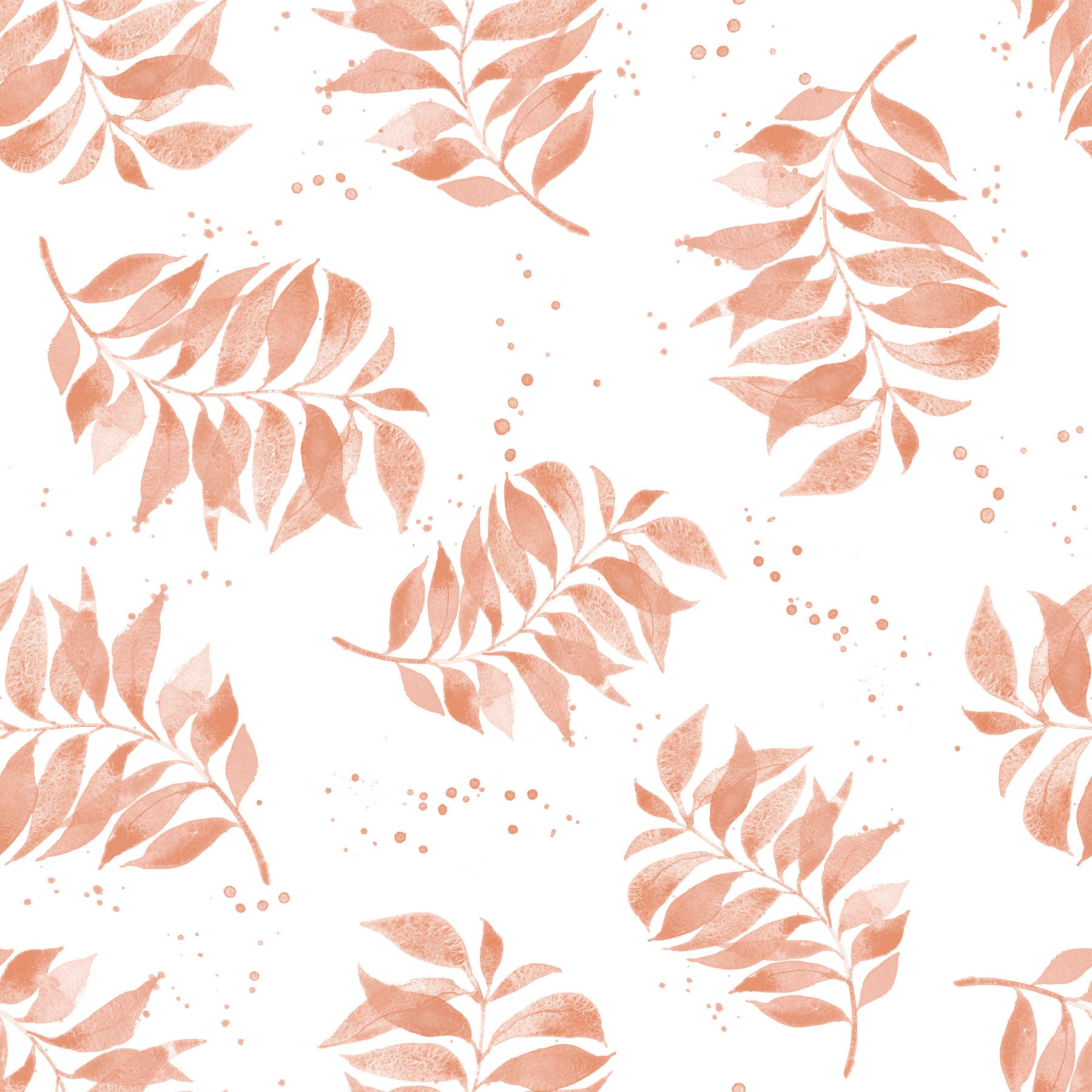 Strukturierte Aquarellpalmenblatt -Wurf Terrakotta Wallpaper⁠