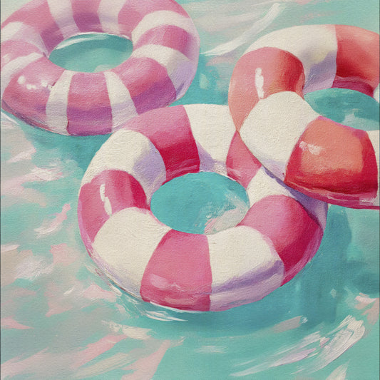 Retro poolparti väggmålning