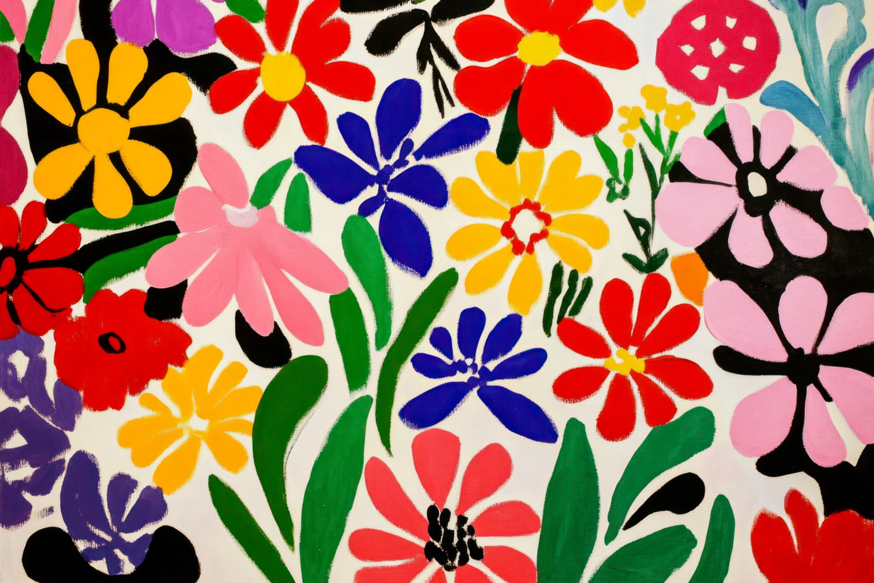 Farverig Matisse -stil Flower Garden inspireret af modernist