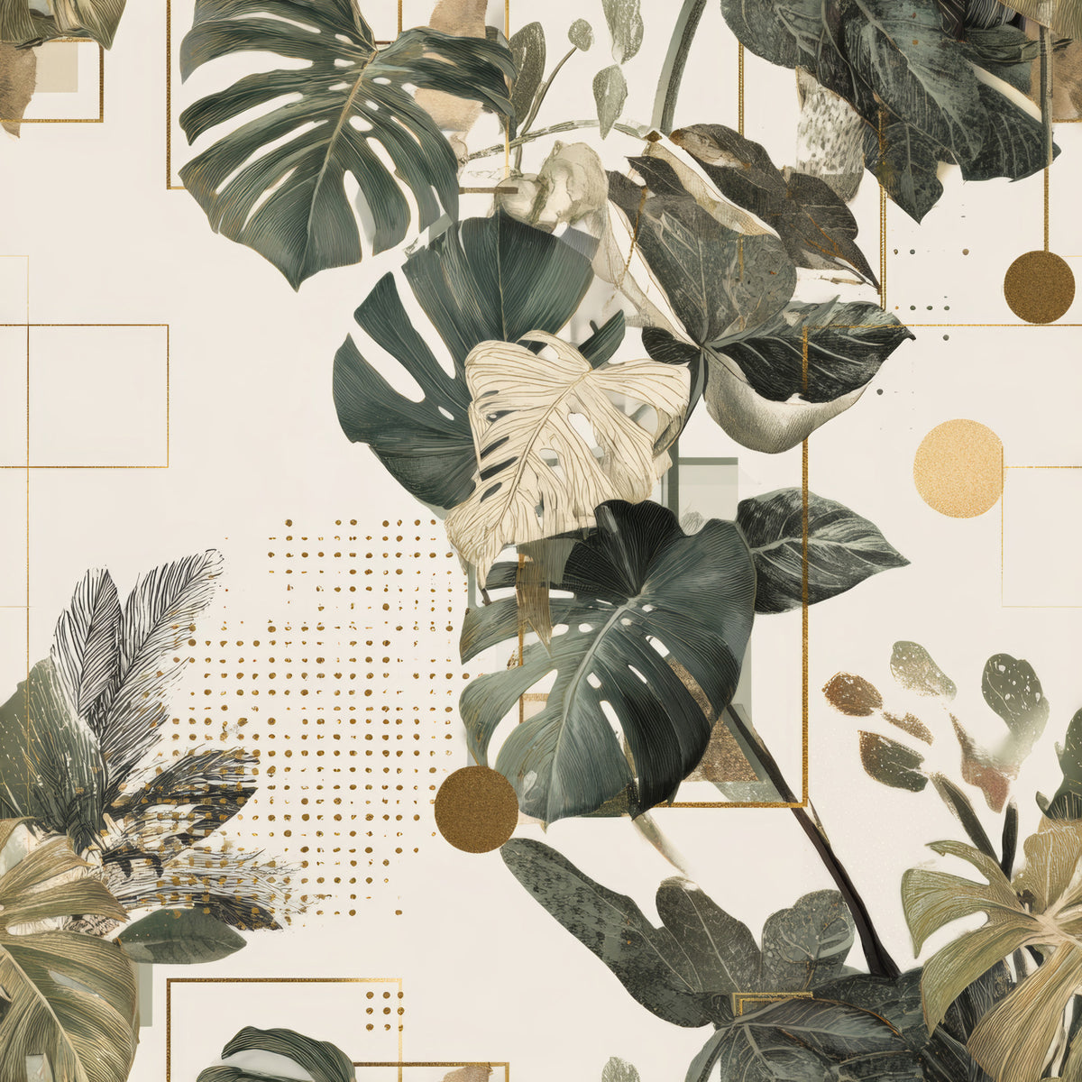 Botanical geometry Wallpaper⁠ in your room — zoomed