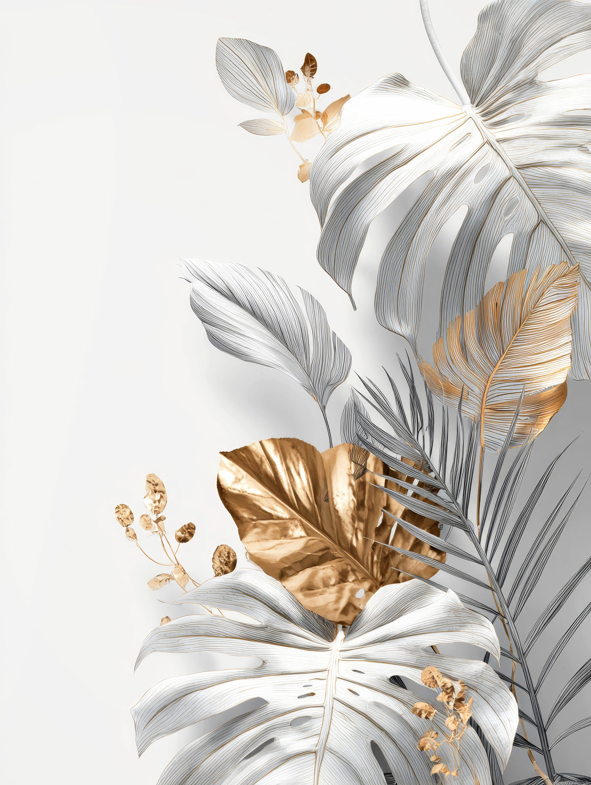 Botanische Eleganz Wandmalerei in your room