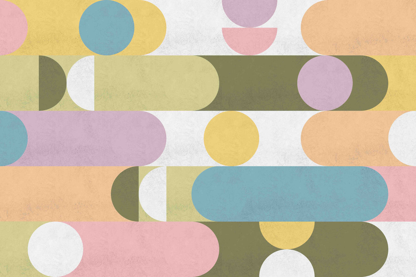 Géométrie douce pastel Puzzle Wallpaper⁠
